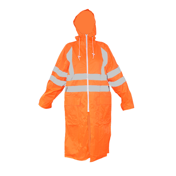 IMPERMEABLE PVC/POLIÉSTER GABARDINA CON REFLEJANTE PREMIUM LAMIRA NARANJA AS-4483